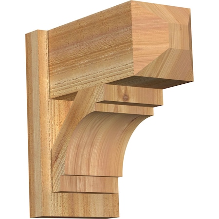 Ekena Millwork Merced Craftsman Rough Sawn Outlooker, Western Red Cedar, 8"W x 16"D x 16"H OUT08X16X16MRC04RWR